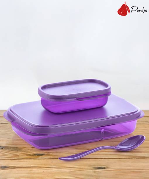 Porslin 2 Compartment Violet Lunch Box Office, School. Collage Use 2 Containers Lunch Box