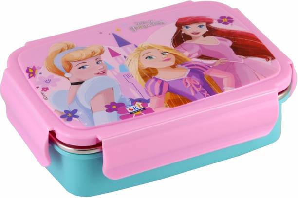 SKI Crunchy- Insulated 2 grid bento Lunch Box, stainless steel inner- PRINCESS 1 Containers Lunch Box