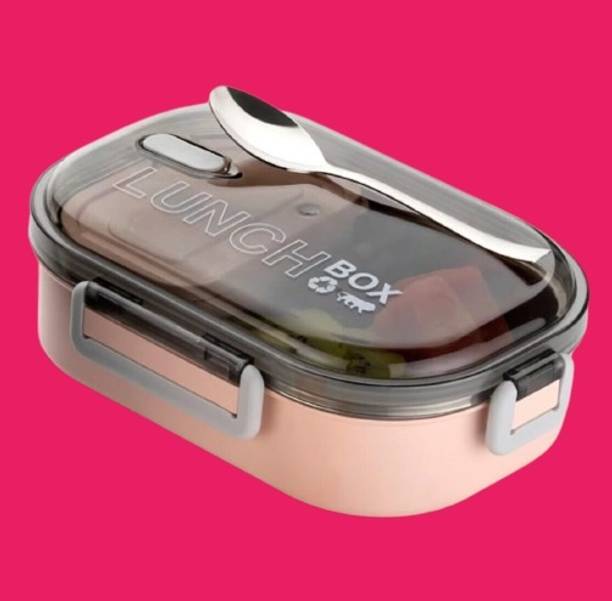 TRENDINGKITCHEN Premium Double Wall Stainless Steel Lunchbox (900ml+200ml Compartment)Tiffin Box 2 Containers Lunch Box
