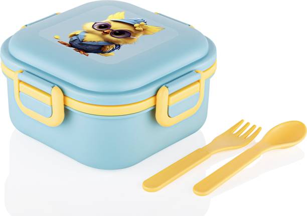 थिवा Blue Quick Bite BPA Free tiffin box School,Collage and Office with Two Spoon 1 कंटेनर लंच बॉक्स