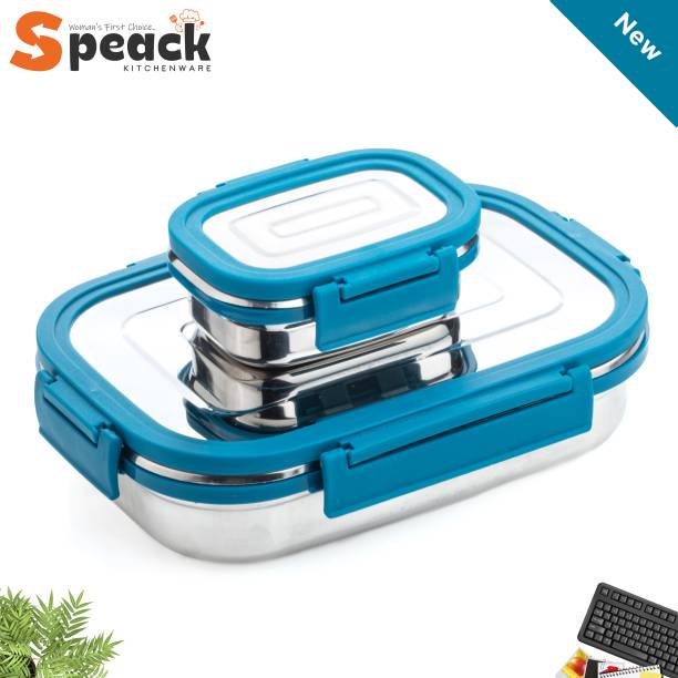 SPEACK Steel Tiffin for Kid 2 Containers Lunch Box
