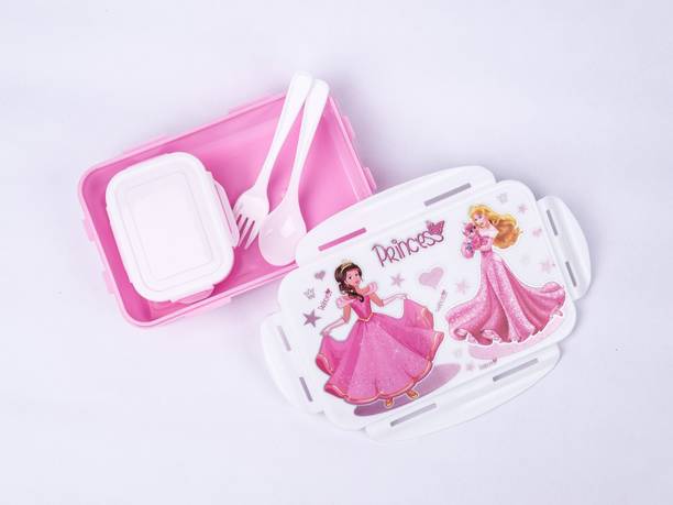 ओमोरटेक्स Barbie Girl Lunch Box With Mini Container & Spoon Fork Lunch Box for Kids 1 कंटेनर लंच बॉक्स