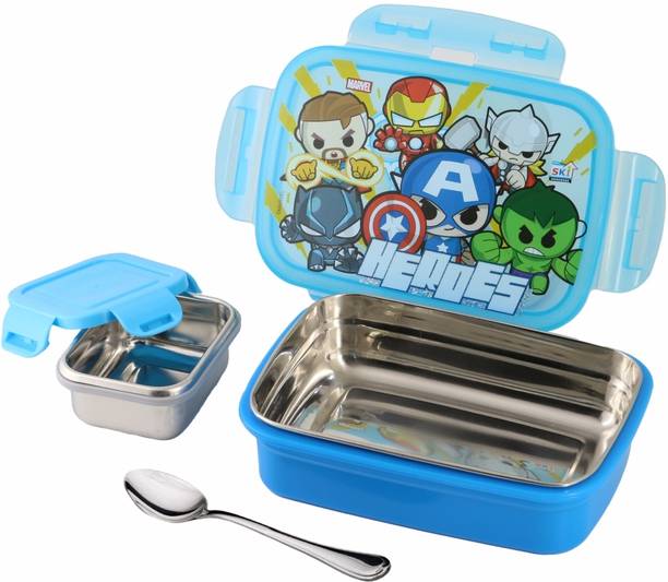 SKI SNAP LOCK STEEL AVENGERS 2 Containers Lunch Box