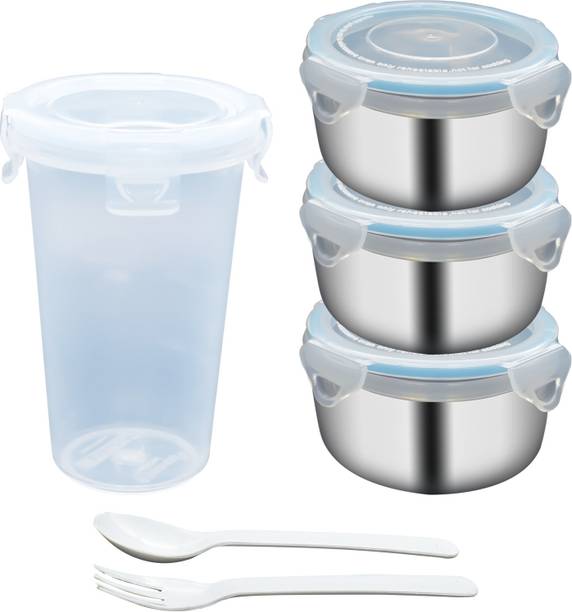 GALOOF Leak Proof Air Tight Containers & Bag, Stainless Steel tiffin box 4 Containers Lunch Box