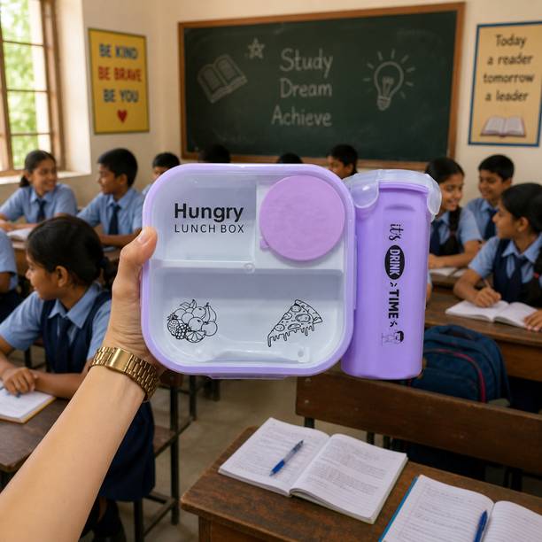Livesh Hungry Premium Lunch Box Set 1 Containers Plastic School Lunch Box