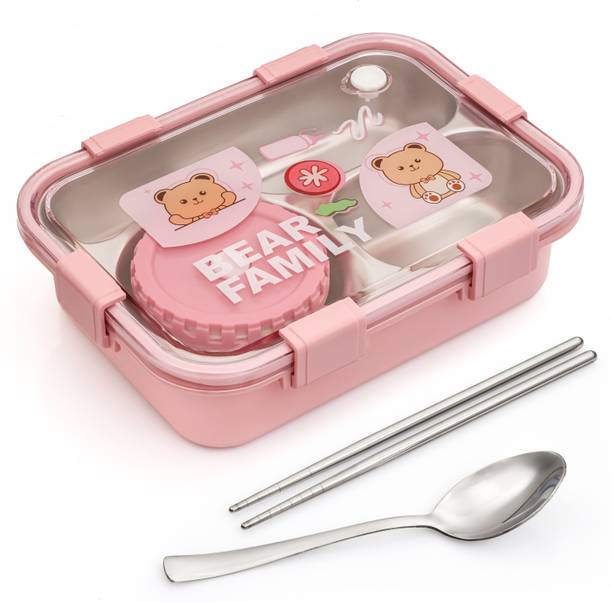 KITCHYX Koi Koi Kawaii Leak Proof Lunch Box 3 Containers Stainless Steel, Plastic, Silicone School Lunch Box