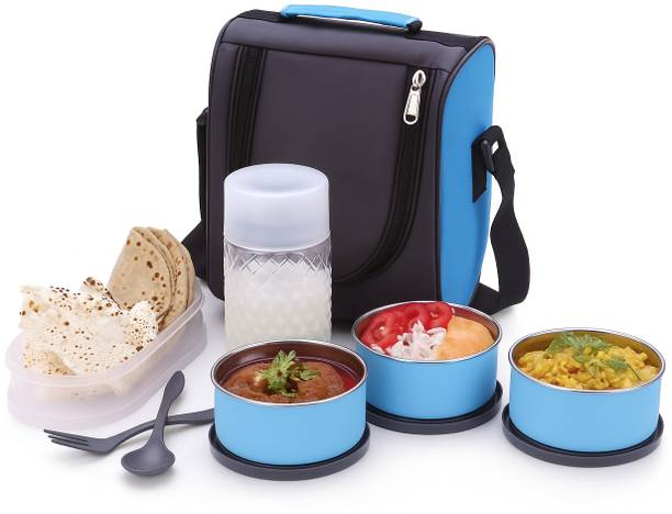 Glamexy Premium Stainless Steel Tiffin Box-with Bag for,Student,Women,Men,Girls 5 Containers Lunch Box