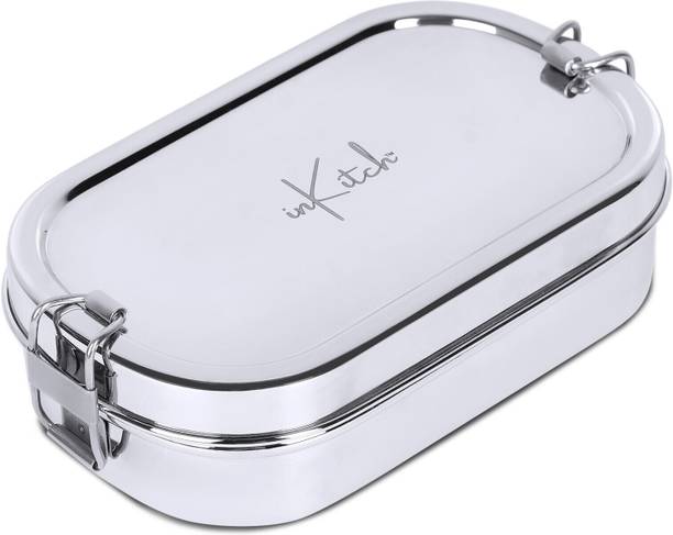 inKitch Stainless Steel Rectangle Lunch Box | Tiffin Box with Steel Inner Small Box 1 Containers Lunch Box
