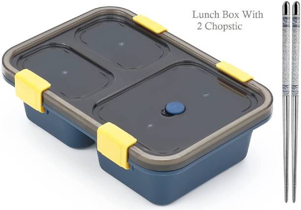 SATANI Leak Proof 3 Compartment Lunch Boxes Tiffin Box for Adult and Kids Lunch Box 3 Containers Lunch Box