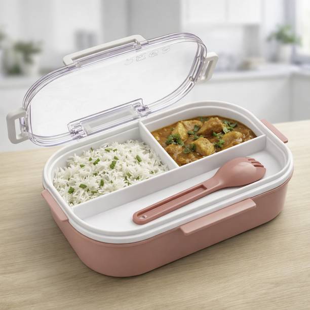 ButterrflyOne Food Grade Plastic Multicolor Lunch Box | 2 Compartment Design 2 C
