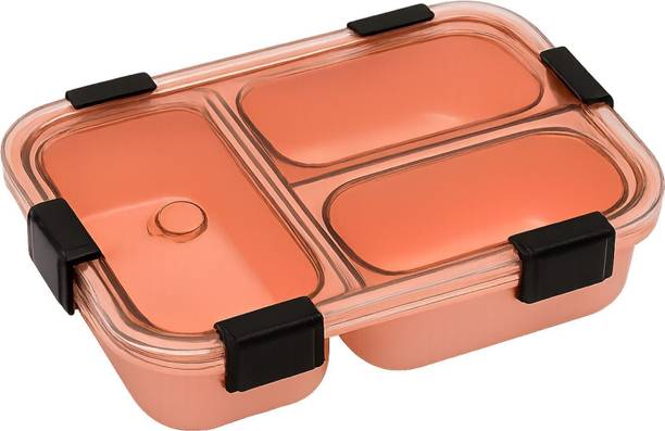 RitSam Premium Lunch Box Leak Proof Lid, Ideal for School & Travel 3 Containers Plastic School Lunch Box