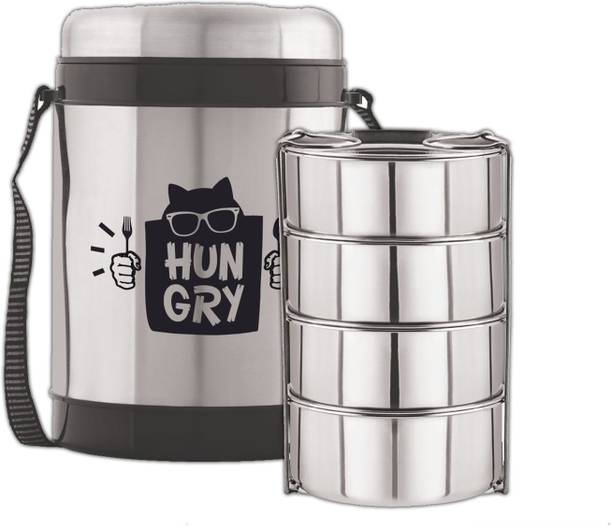 ROLON 4 | 4 Stainless Steel Containers | Stainless Steel Insulated Lunch Box 4 Containers Lunch Box