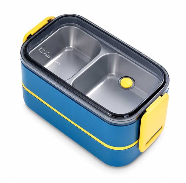 plizzo kitchenware 3 Compartment Stainless Steel Luch box for office School Collage 1 Containers Stainless Steel, Polypropylene School Lunch Box