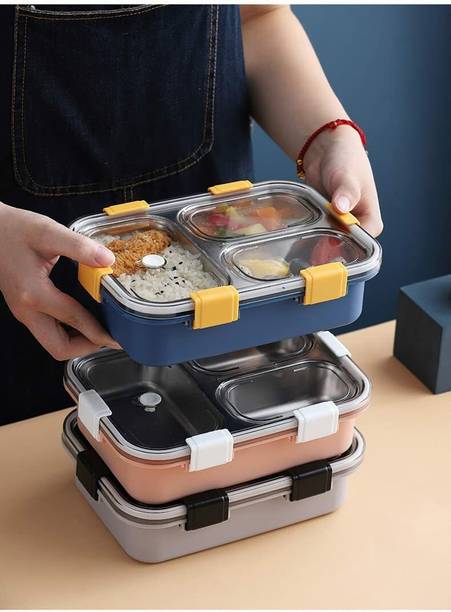 SATANI High Quality 3 Compartment Lunch Box for Office / School / college 3 Containers Lunch Box