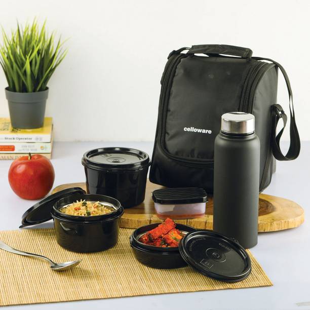 cello MF All in One Set 5 Containers Stainless Steel, Plastic Office Lunch Box