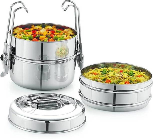 AEROBIX Stainless steel clipper tiffin lunch box 3 compartment size 8/3 3 Containers Lunch Box