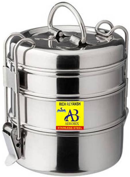 AEROBIX tainless Steel Tiffin Sada size 8/3 3 Containers Lunch Box