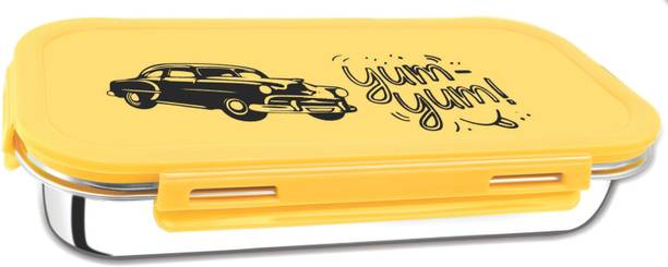 Silvester Stainless Steel Lunch Box with Leakproof Lid, Spoon & Steel Bowl 2 Containers Stainless Steel School Lunch Box