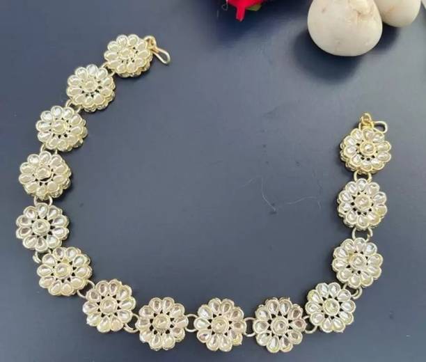 PFAJ tiara hairband Pink White pearl golden hairband Hair Band