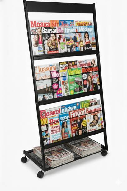 PATHOS INDIA magazine display brochure catalogue rack stand for office Floor Standing Magazine Holder