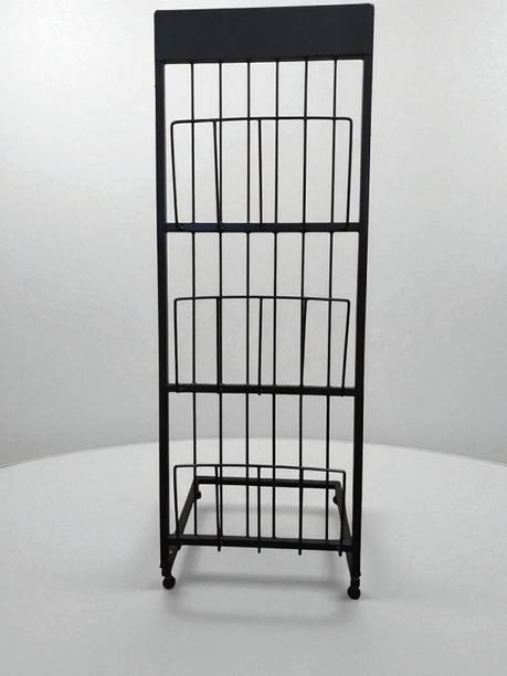 GLOBAL DESIGNERS Mild Steel Magazine Stand Multipurpose Book Newspaper & brochure rack for office Floor Standing Magazine Holder