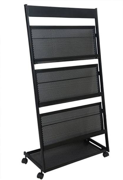 JAISH ADVERTISING 4 Tray Magazine Stand and Newspaper Stand/Catalog, Brochure stand (Straight) Floor Standing Magazine Holder
