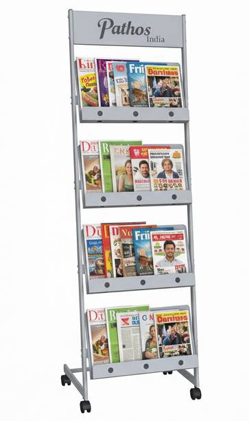 PATHOS INDIA magazine newspaper display brochure catalogue rack stand for office Floor Standing Magazine Holder
