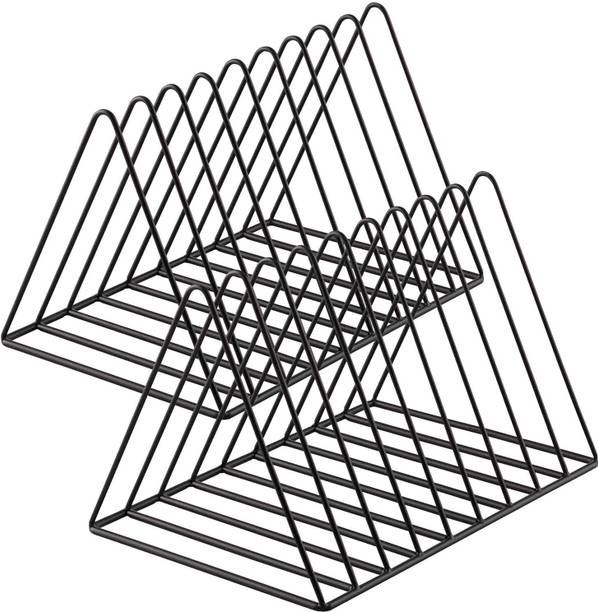 ADA Iron Triangle Magazine Rack, 9 Slot Newspaper Holder, Desktop File & Book Stand Table Top Magazine Holder