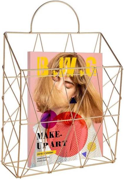 moreyaji Hanging File Organizer Metal Basket Decorative Storage for Magazines Wall Hanging Magazine Holder