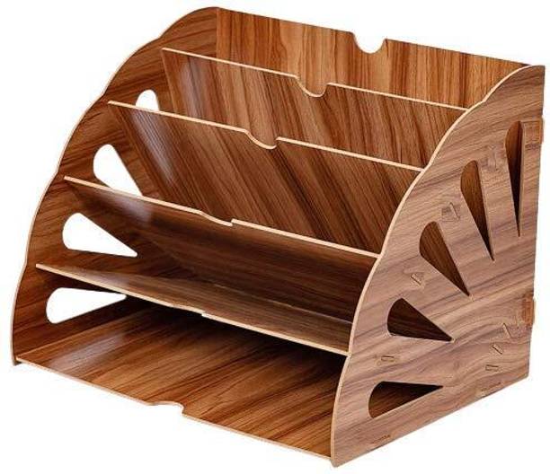 XYLPHA Wood File Rack Table Top Magazine Holder