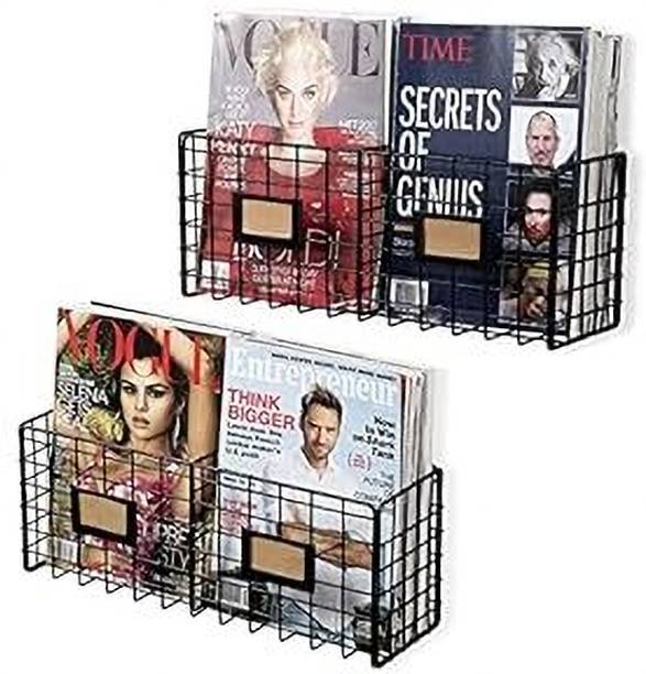 Infra Engineering 28604 Wall Mounted Multi Purpose Metal Wire Baskets - Magazine Racks Wall Hanging Magazine Holder