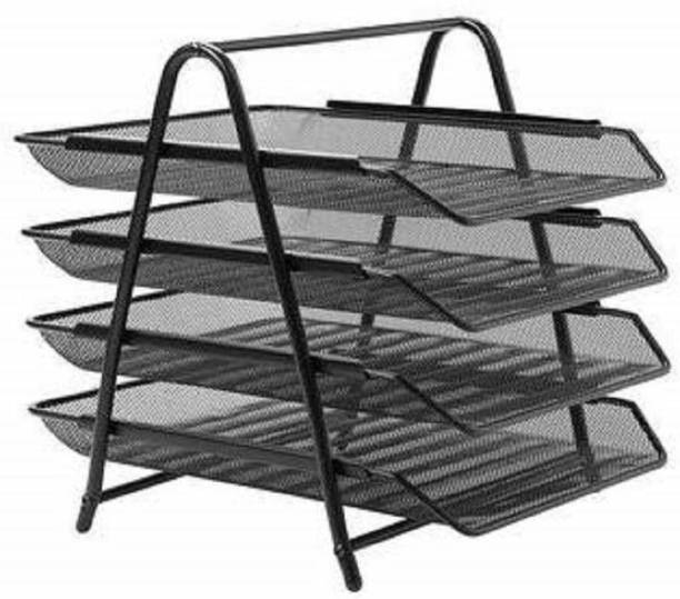 veni mall 4 Tier Metal Mesh File Tray A4 Documents Files Papers Letters folders Table Top Magazine Holder