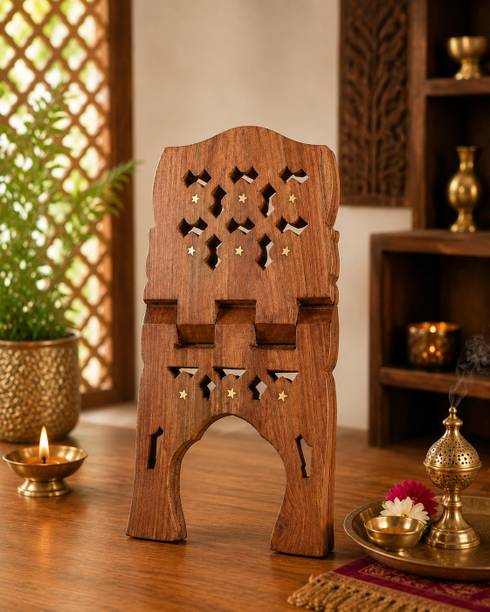 All About Wood Foldable Magazine/Book Rest/Holder for Home/Work Space/Religious Places-13 Inch Table Top Magazine Holder