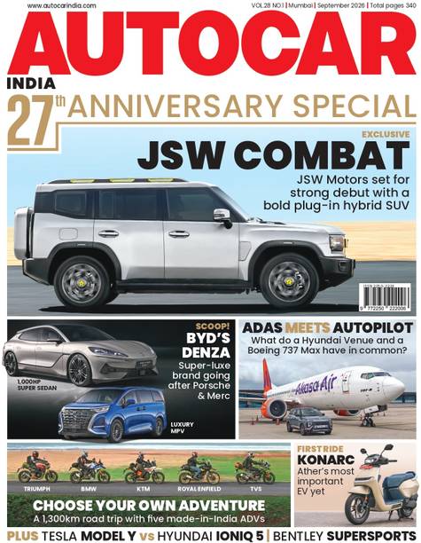 Autocar India Magazine September 2026 | 27th Anniversary Issue | JSW Combat Magazines