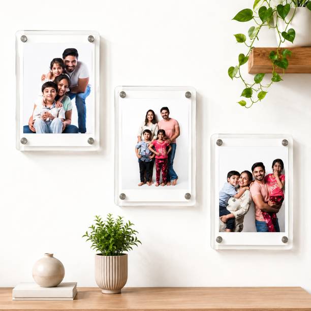 VISACHI Personalized Acrylic Refrigerator Photo Magnet Custom Printed Picture Gift Door Magnet, Fridge Magnet, Kitchen Organiser Magnet, Photo Gallery Magnets Pack of 3