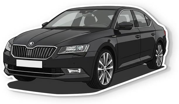 Gifteeng Skoda Superb L&K 4 inch Wooden Dream Car 4mm Thick, Stylish Magnet for Gifts Fridge Magnet Pack of 1