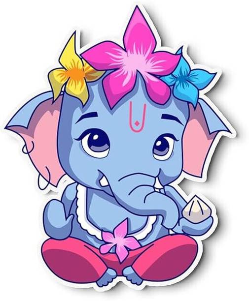 Gifteeng Cute Lord Ganesh Acrylic Fridge Magnet | 3 Inches, 4mm Thick Fridge Magnet Pack of 1