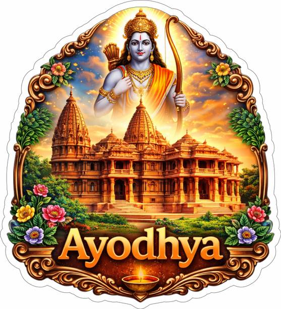 Shree Creation Ram Lalla & Mandir Decorative Magnet Fridge Magnet Pack of 1