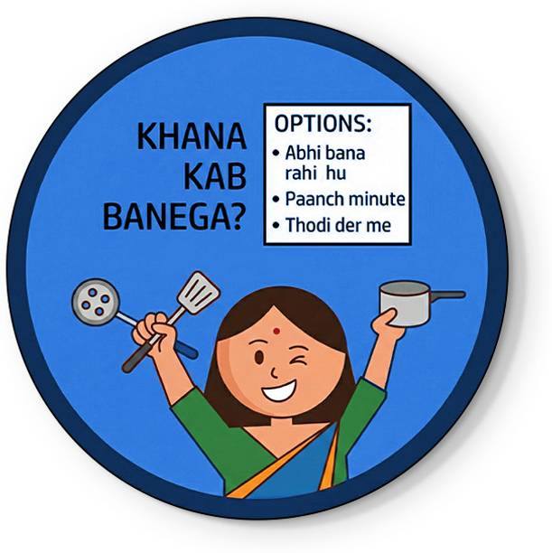 Gifteeng 3 inch Wooden Decorative Magnet | Kitchen Funny Magnets | Gift Items Fridge Magnet Pack of 1