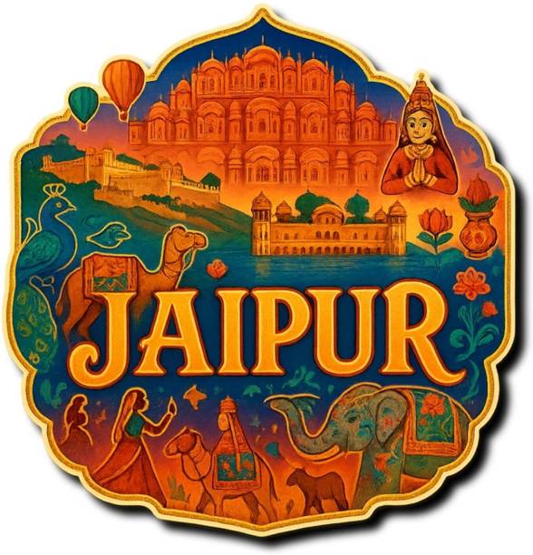 DIDI STORE Jaipur Design MDF Fridge Magnet |Stylish Fridge Magnet for Kitchen & Home Décor Fridge Magnet Pack of 1