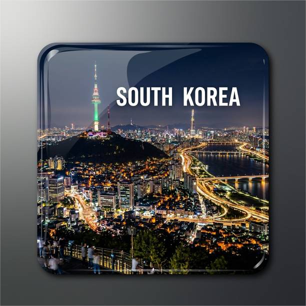OPRYX South Korea Seoul Skyline Night Photography Magnet Fridge Magnet Pack of 1