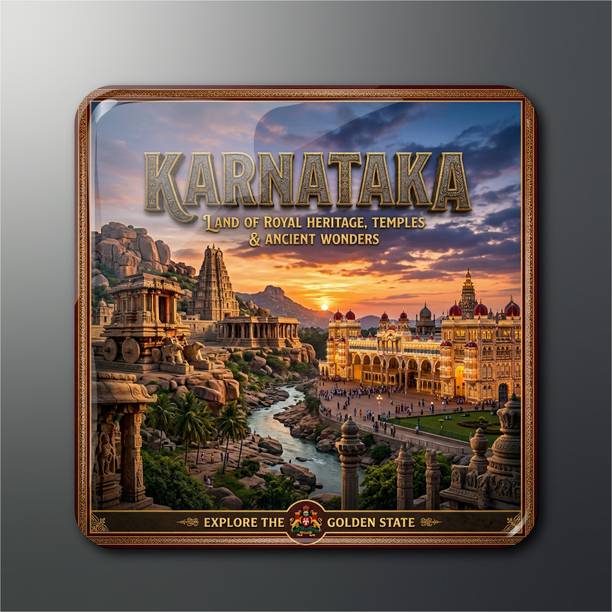 OPRYX Karnataka Royal Heritage Golden State Magnet Fridge Magnet Pack of 1
