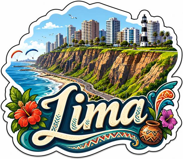 Decolyte Lima Theme Wooden Fridge Magnet Souvenir | 3x3 in Kitchen Home Decor Gift Fridge Magnet Pack of 1