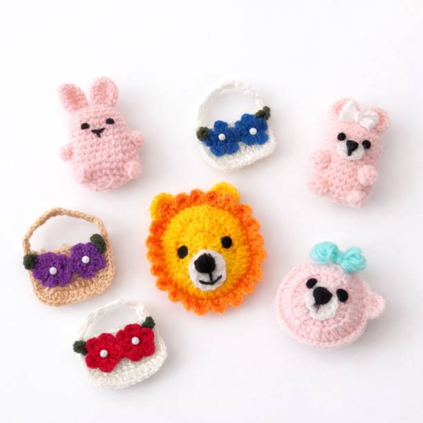 The Crochet Ocean Fridge Magnet Fridge Magnet, Magnetic Note Pads, Multipurpose Office Magnets, Magnetic Paper Holder Pack of 7