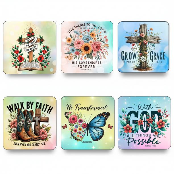 PST Bible Verse Fridge Magnet Set of 6| Inspirational Christian Scripture Magnets Fridge Magnet, Door Magnet, Kitchen Organiser Magnet Pack of 6