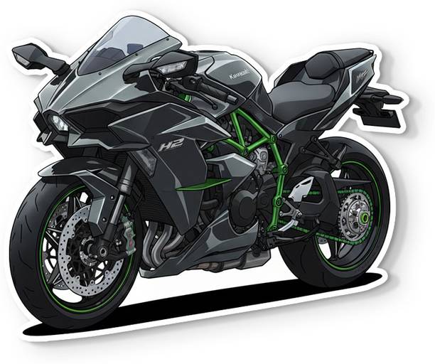 Gifteeng Kwsaki Ninja H2 4inch Wooden Dream Bike 4mm Thick Stylish Magnet for Gifts Fridge Magnet Pack of 1