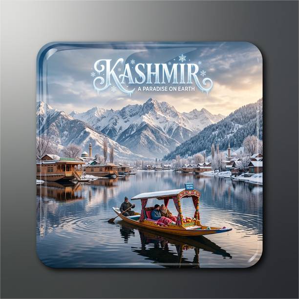 OPRYX Kashmir Winter Scenic Glossy Fridge Magnet Fridge Magnet Pack of 1