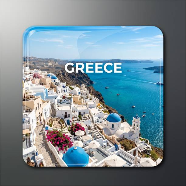 OPRYX Santorini Greece Travel Souvenir Fridge Magnet Fridge Magnet Pack of 1