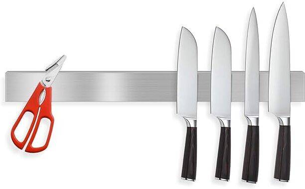 ONTRIP Stainless Steel Magnetic Knife Holder for Wall Kitchen Organiser Magnet Pack of 1