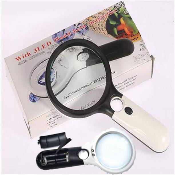 TNEMEC Magnifier Glass Newspaper Reading 3 Led Light 3X & 45X Big Size Zoom 45 x 3X Magnifier Glass